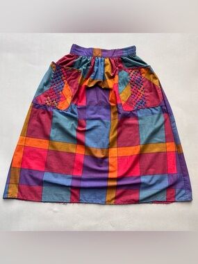 80s Vintage Byer California Patchwork Cottagecore high-waist skirt lattice